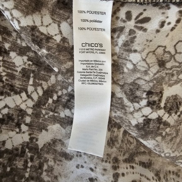 Chico's Size 3 Leopard Print Long Sleeve Blouse - Picture 6 of 11